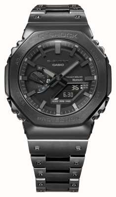 Casio Męski zegarek g-shock Bluetooth w całości z metalu w kolorze czarnym zasilany energią słoneczną z bransoletą GM-B2100BD-1AER