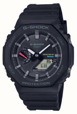 Casio Męski zegarek bluetooth g-shock czarny zasilany energią słoneczną z paskiem z żywicy GA-B2100-1AER